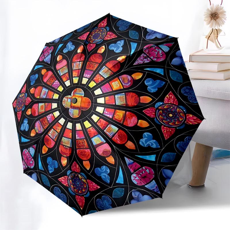 1pc Stained Glass Bird Design Automatic Folding Umbrella, Portable 3-Fold Design with 8-Bone Iron Frame, Outdoor, Festive Gift for Fans, Travelers, Da
1pc Stained Glass Bird Design Automatic Folding Umbrella, Portable 3-Fold Design with 8-Bone Iron Frame, Outdoor, Festive Gift for Fans, Travelers, Da