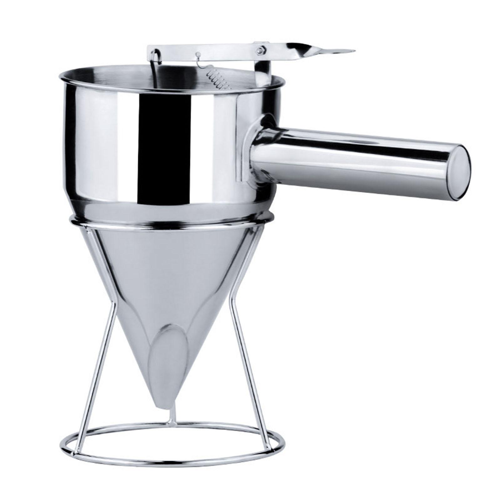 Stainless Steel Pancake Batter Dispenser Funnel Large Capacity Conical Funnel with Rack 21mm Aperture
Stainless Steel Pancake Batter Dispenser Funnel Large Capacity Conical Funnel with Rack 21mm Aperture