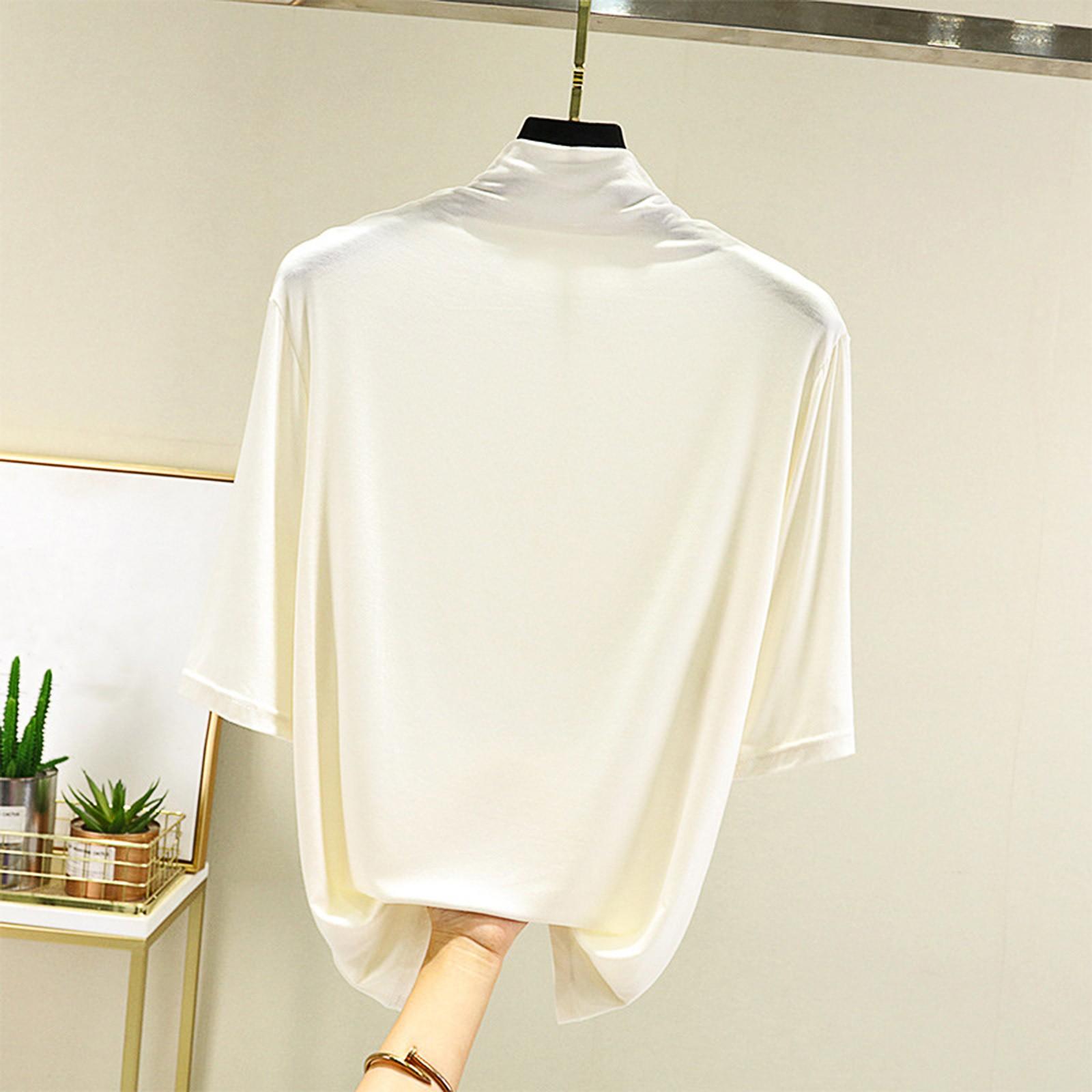 Жіноча вільна повсякденна футболка з короткими рукавами жіноча тонка комірна нижня сорочка з високим коміром та внутрішнім шаром, базова сорочка, піжами XL білий
Жіноча вільна повсякденна футболка з короткими рукавами жіноча тонка комірна нижня сорочка з високим коміром та внутрішнім шаром, базова сорочка, піжами XL білий