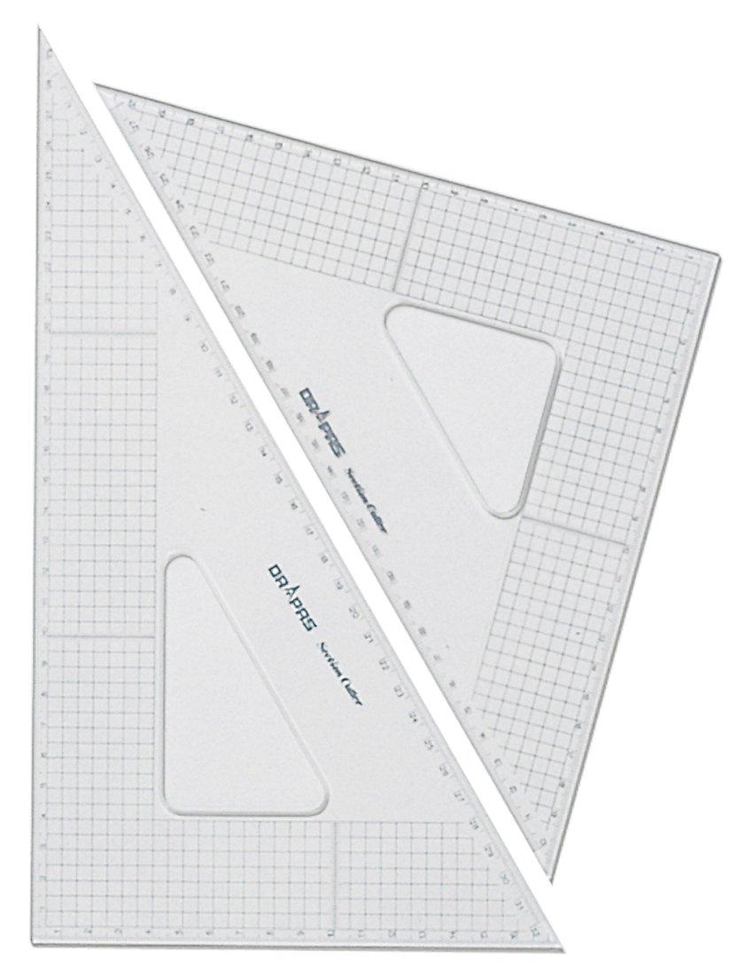 Drapus Cutting Triangle Ruler, 3mm Thick, 30cm, 5mm Grid, 13412
Drapus Cutting Triangle Ruler, 3mm Thick, 30cm, 5mm Grid, 13412