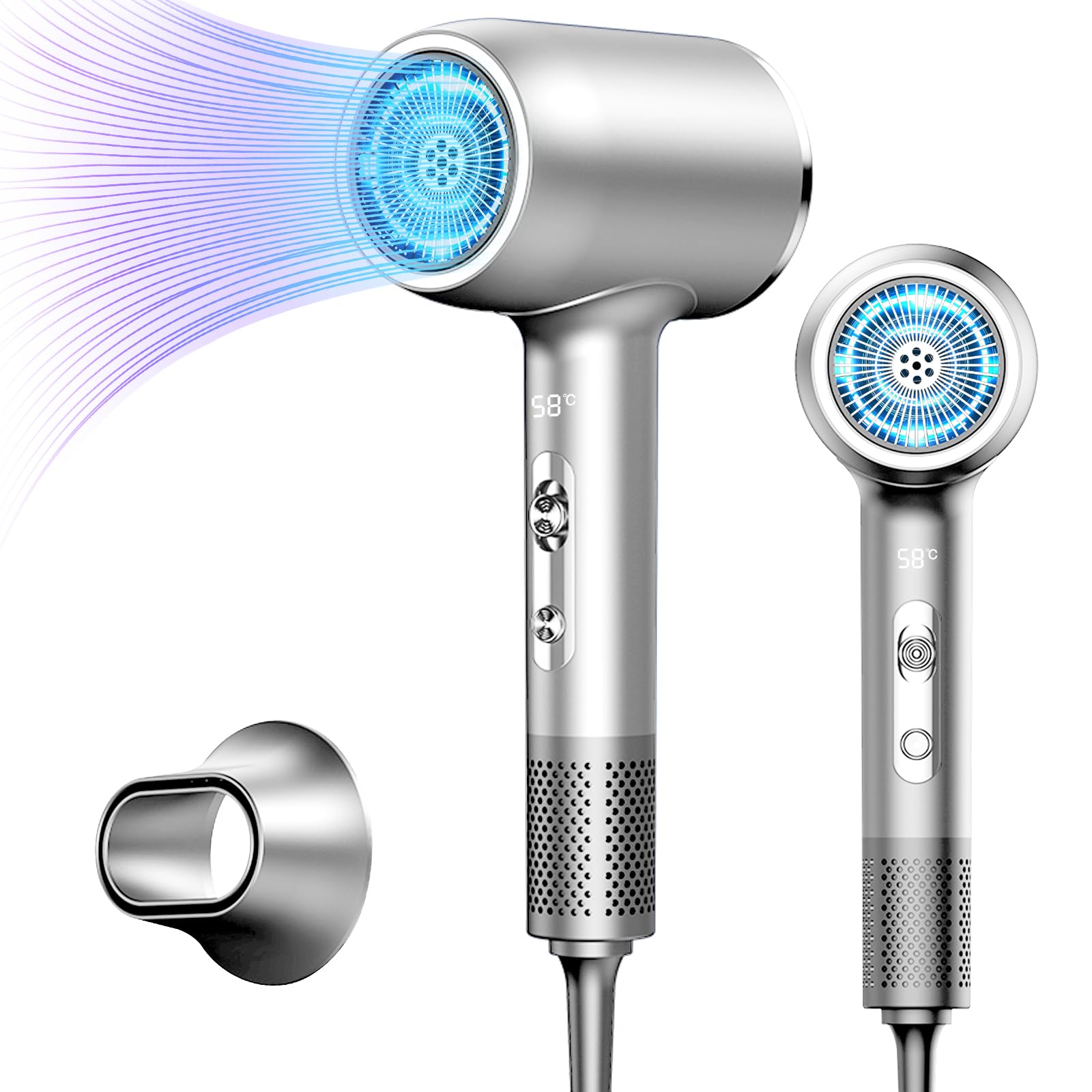 Hair dryer new design 600 million high concentration of negative air quick drying hair brushless DC NTC temperature control overheating static срібний
Hair dryer new design 600 million high concentration of negative air quick drying hair brushless DC NTC temperature control overheating static срібний