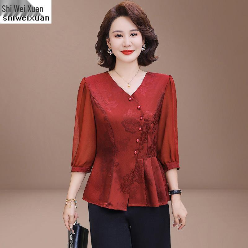 2025 Summer Satin Women s Irregular Slimming Shirt for Middle-Aged and Elderly Mothers 5XL
2025 Summer Satin Women s Irregular Slimming Shirt for Middle-Aged and Elderly Mothers 5XL