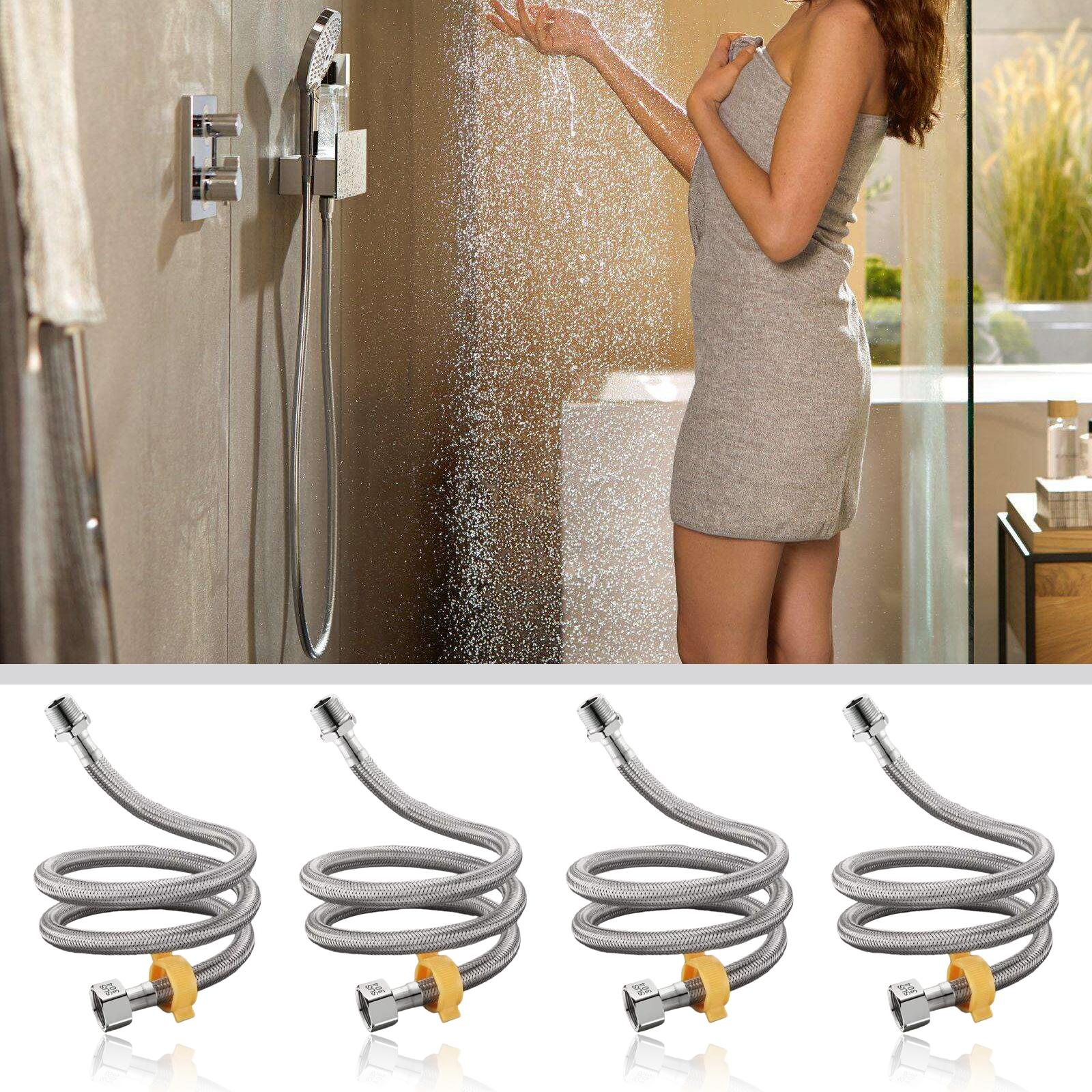 Extended Length 4 Point Hot Water Heater Inlet Hose 304 Stainless Steel Flexible Pipe Water Heater Connecting Hose A
Extended Length 4 Point Hot Water Heater Inlet Hose 304 Stainless Steel Flexible Pipe Water Heater Connecting Hose A