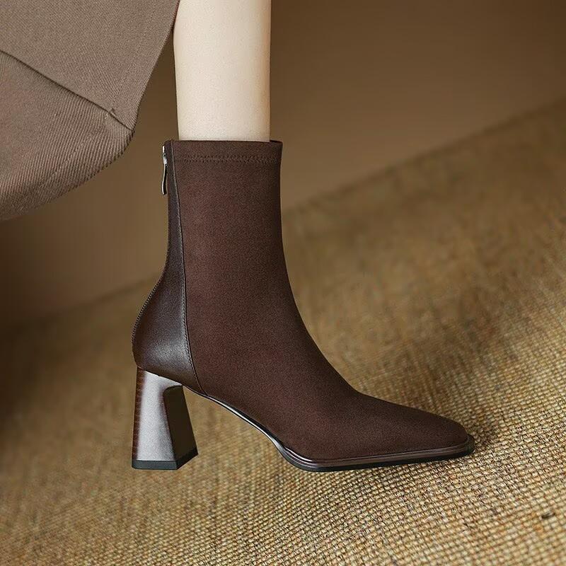 Design Autumn Winter Fashion Pointed Toe Ankle Boots Women Zippers Thick Heels Shoe Street Style Banquet Party Short Botas Mujer 42 коричневый
Design Autumn Winter Fashion Pointed Toe Ankle Boots Women Zippers Thick Heels Shoe Street Style Banquet Party Short Botas Mujer 42 коричневый