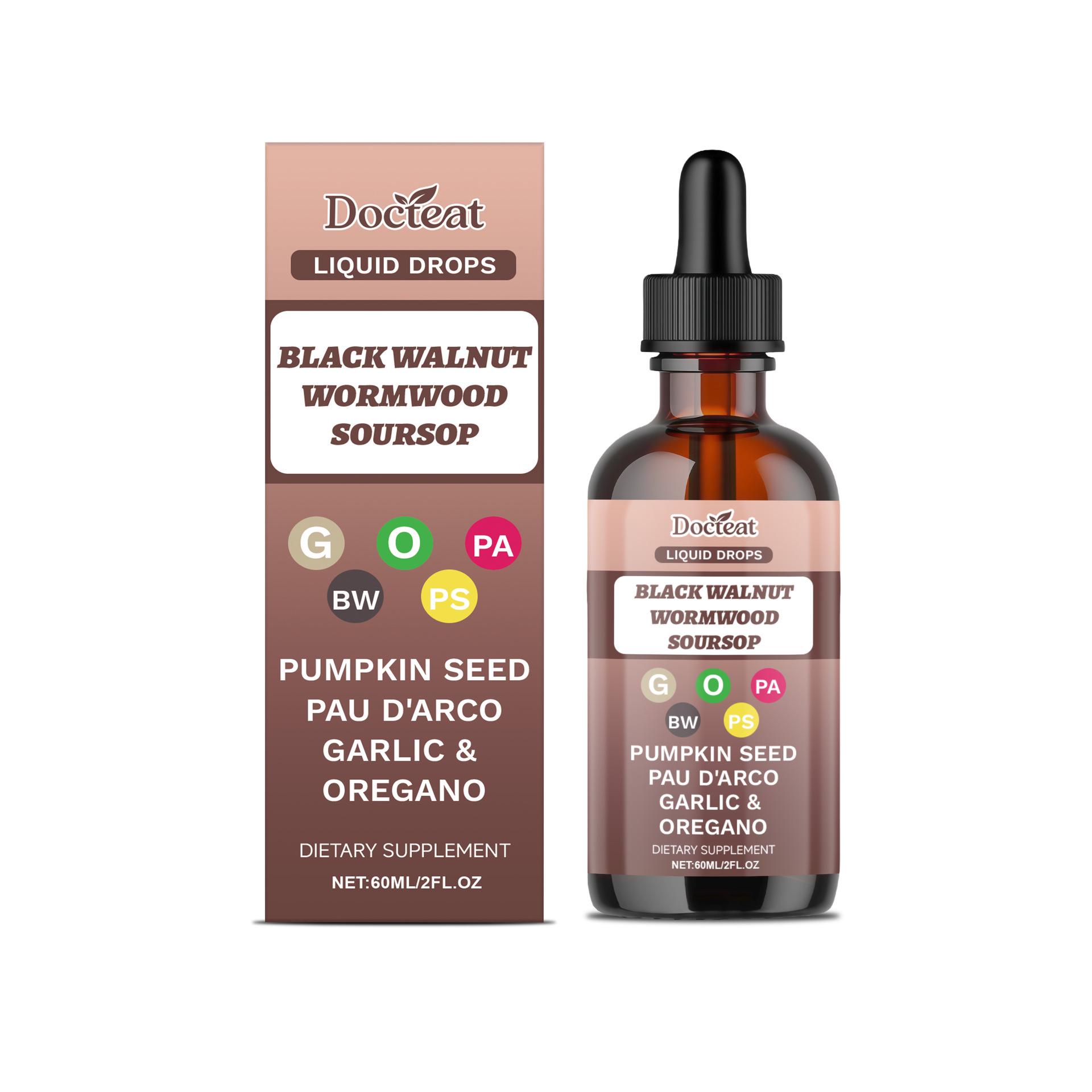 DOCTEAT Black Walnut Cleansing Drops for Gentle Intestinal Support
DOCTEAT Black Walnut Cleansing Drops for Gentle Intestinal Support