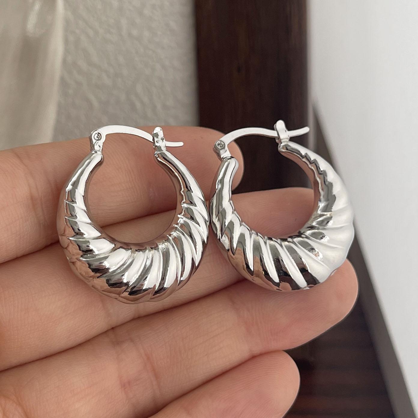925 Sterling Silver Vintage Earrings For Women Trendy Simple Round Strip Earring Jewelry Prevent Allergy Party Accessories Gift
925 Sterling Silver Vintage Earrings For Women Trendy Simple Round Strip Earring Jewelry Prevent Allergy Party Accessories Gift