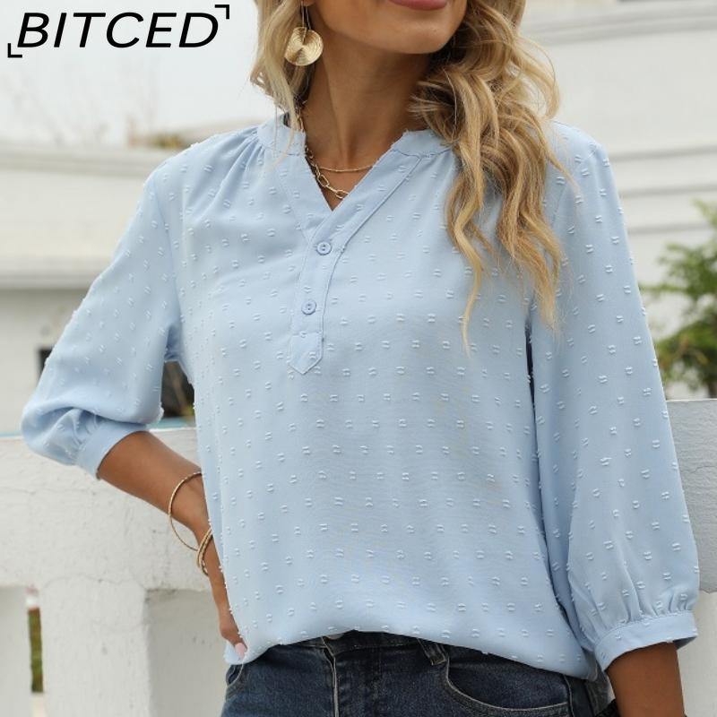 BITCED Women s Spring/Summer Standing Collar Mid-sleeve Shirt Jacquard Hairball Casual Loose Top
BITCED Women s Spring/Summer Standing Collar Mid-sleeve Shirt Jacquard Hairball Casual Loose Top