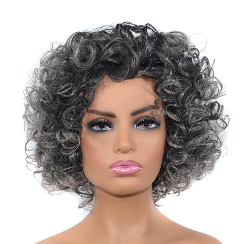 Grey Synthetic Ombre Wig for Women Big Puff Short Afro Kinky Curly Wig Cosplay Halloween Party Costume High Temperature
Grey Synthetic Ombre Wig for Women Big Puff Short Afro Kinky Curly Wig Cosplay Halloween Party Costume High Temperature