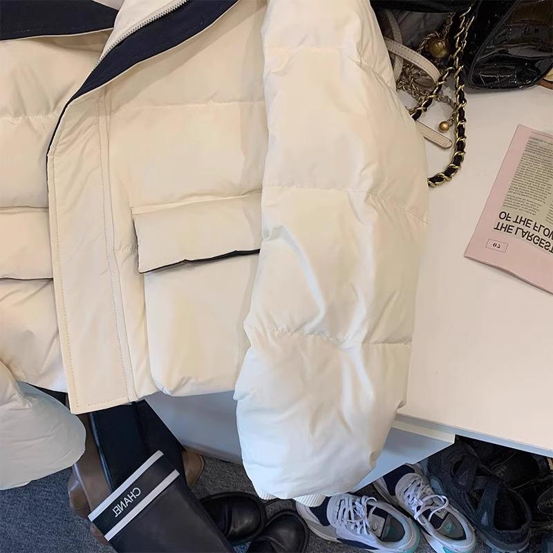 Korean White Hooded Cotton Jacket for Women - Winter 2024, Oversized with Big Pockets L (110-125 jin)
Korean White Hooded Cotton Jacket for Women - Winter 2024, Oversized with Big Pockets L (110-125 jin)