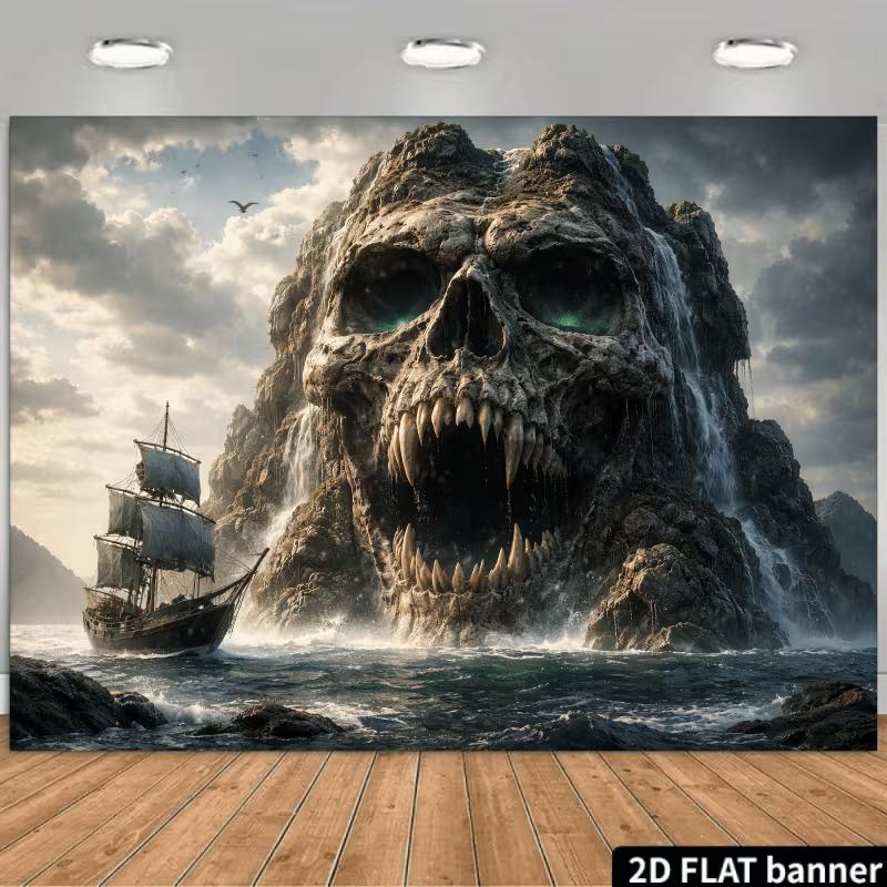 2D Pirate Skull Mountain Backdrop Halloween Party Decor 47.2x31.5inch/120*80cm
2D Pirate Skull Mountain Backdrop Halloween Party Decor 47.2x31.5inch/120*80cm