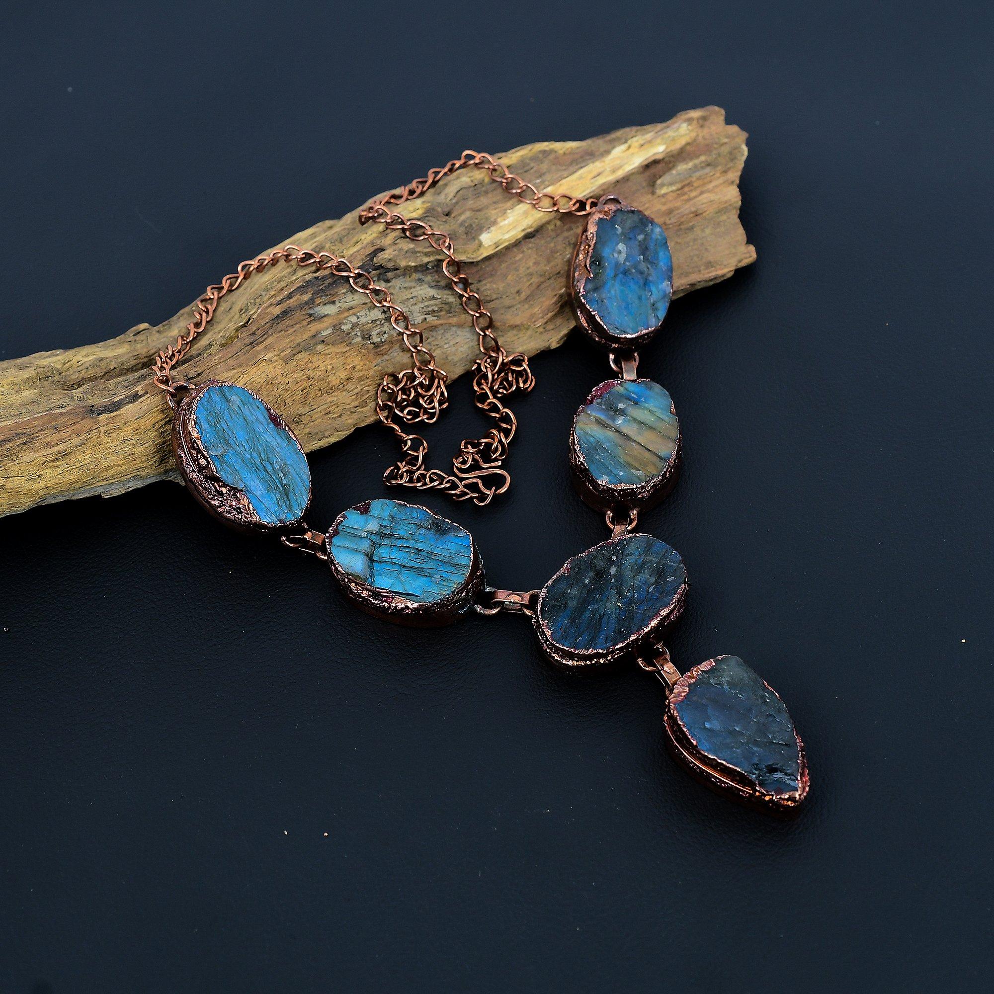 Labradorite Necklace Handmade Jewelry, Copper Electroformed Necklace Designer Gemstone Jewelry Adjustable Chain Necklace
Labradorite Necklace Handmade Jewelry, Copper Electroformed Necklace Designer Gemstone Jewelry Adjustable Chain Necklace