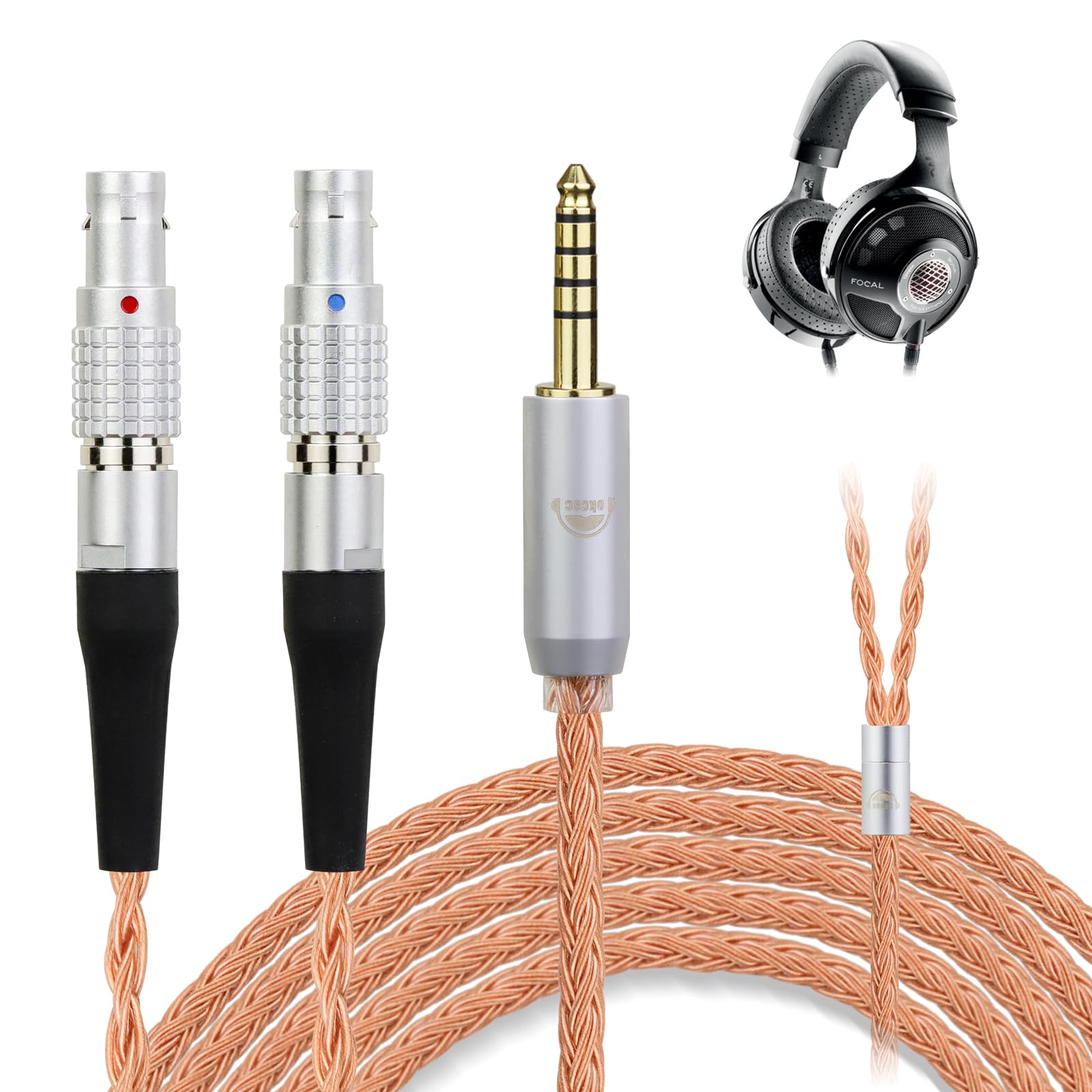 okcsc ZT16 Headphone Cable Recable Replacement Cable for 16 Core Pure Copper Compatible with Focal NEW Utopia 2022 Length Earphones/Headphones
okcsc ZT16 Headphone Cable Recable Replacement Cable for 16 Core Pure Copper Compatible with Focal NEW Utopia 2022 Length Earphones/Headphones