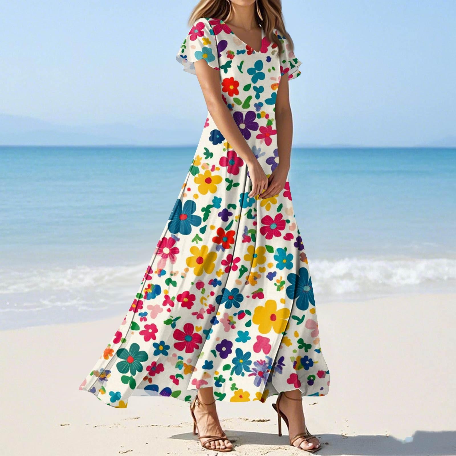 Жіночі літні повсякденні модні кольорові сукні з V-подібним вирізом і короткими рукавами XL жовтий
Жіночі літні повсякденні модні кольорові сукні з V-подібним вирізом і короткими рукавами XL жовтий