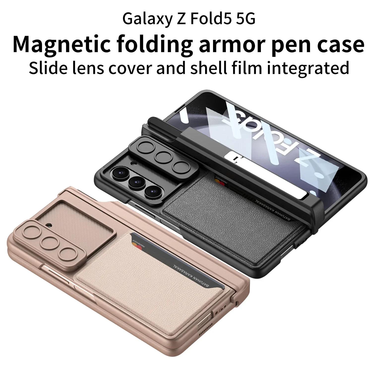 Card Holder Phone Case For Samsung Z Fold 5 Magnetic Suction Hinge Case Fold5 Sliding Window Lens Pen Holder All-Inclusive Shell For SM Z Fold5
Card Holder Phone Case For Samsung Z Fold 5 Magnetic Suction Hinge Case Fold5 Sliding Window Lens Pen Holder All-Inclusive Shell For SM Z Fold5