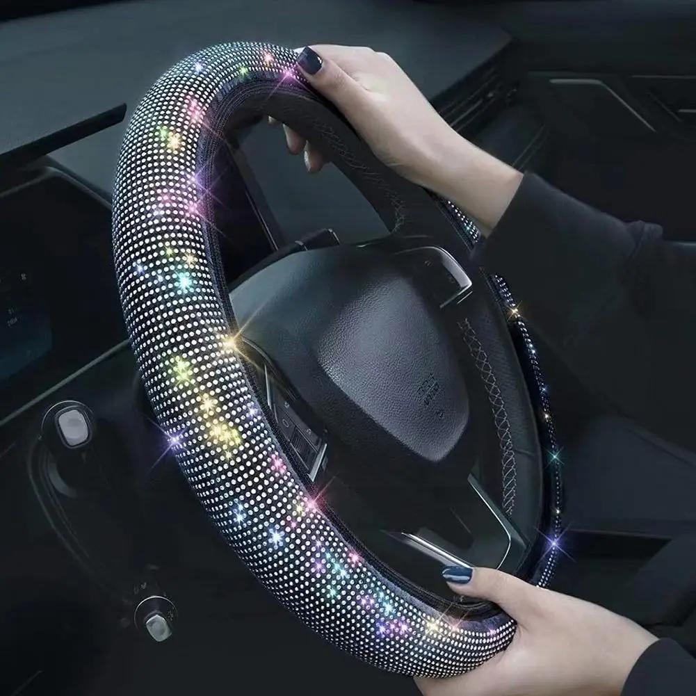 Car Steering Wheel Cover With Crystal Diamond Sparkling Auto Vehicle Decoration Protector Steering Car Wheel 38cm
Car Steering Wheel Cover With Crystal Diamond Sparkling Auto Vehicle Decoration Protector Steering Car Wheel 38cm