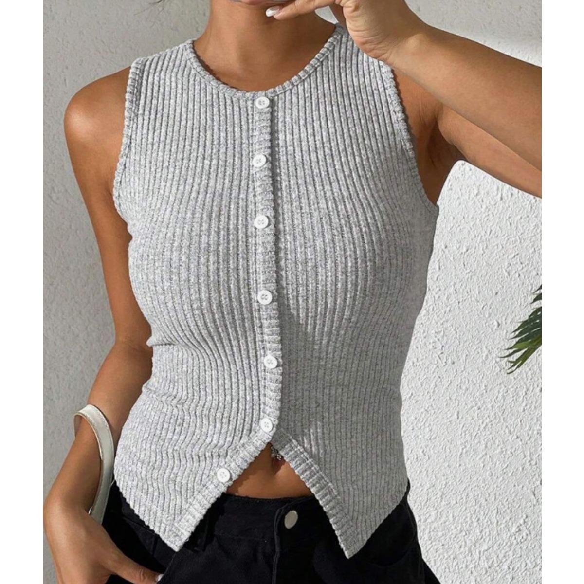 Spring Summer New Single Breasted Sleeveless Knit Cardigan, Casual Versatile Short Sexy Knit Top for Crossborder S светло-серый
Spring Summer New Single Breasted Sleeveless Knit Cardigan, Casual Versatile Short Sexy Knit Top for Crossborder S светло-серый