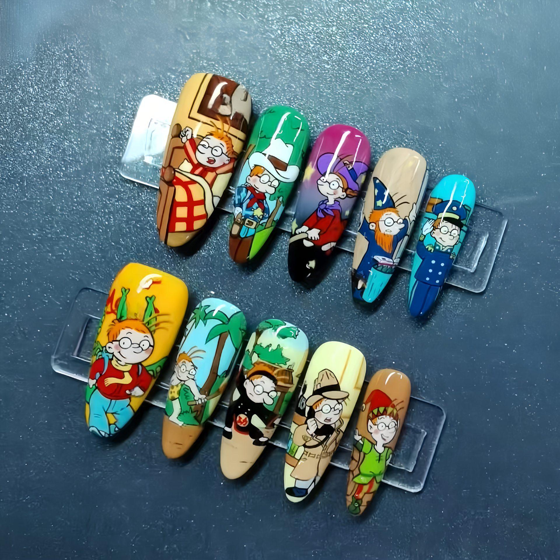 Cartoon Animation Hand-Painted Fake Nails - 24 Wearable, Removable Pieces
Cartoon Animation Hand-Painted Fake Nails - 24 Wearable, Removable Pieces