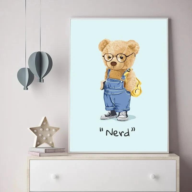 Cartoon Cute Teddy Bear Funny Cool Action Posters and Prints Wall Art Pictures Canvas Painting Home Kids Room Decor Cuadros 8X12inch 20x30cm
Cartoon Cute Teddy Bear Funny Cool Action Posters and Prints Wall Art Pictures Canvas Painting Home Kids Room Decor Cuadros 8X12inch 20x30cm