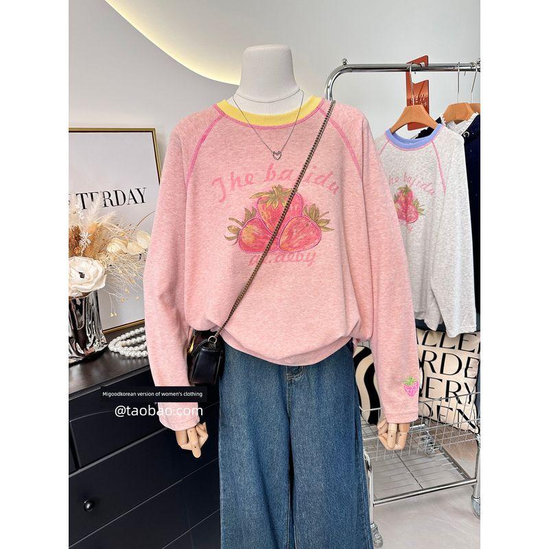 Plus-Size Women s Strawberry Embroidery Long-Sleeve T-Shirt, Spring and Autumn Loose Fit, Slimming, Age-Reducing, Sweet Base Shirt Pink M (Recommended 40kg-55kg)
Plus-Size Women s Strawberry Embroidery Long-Sleeve T-Shirt, Spring and Autumn Loose Fit, Slimming, Age-Reducing, Sweet Base Shirt Pink M (Recommended 40kg-55kg)