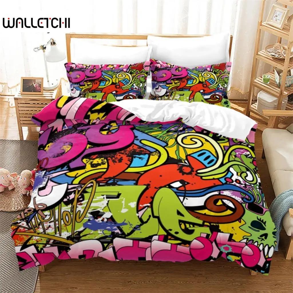Urban Graffiti Duvet Cover Set Blockbuster Style Graffiti Sprayed Overlapping Blocky Letters Street Art Bedding Set Pillowcases EU Single 135x200cm
Urban Graffiti Duvet Cover Set Blockbuster Style Graffiti Sprayed Overlapping Blocky Letters Street Art Bedding Set Pillowcases EU Single 135x200cm