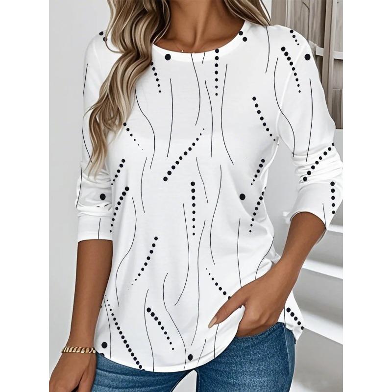 Spring and Autumn Round Neck 3D Abstract Wave Dot Printed Top Fashionable Casual Long Sleeved Women s T-shirts 5XL
Spring and Autumn Round Neck 3D Abstract Wave Dot Printed Top Fashionable Casual Long Sleeved Women s T-shirts 5XL