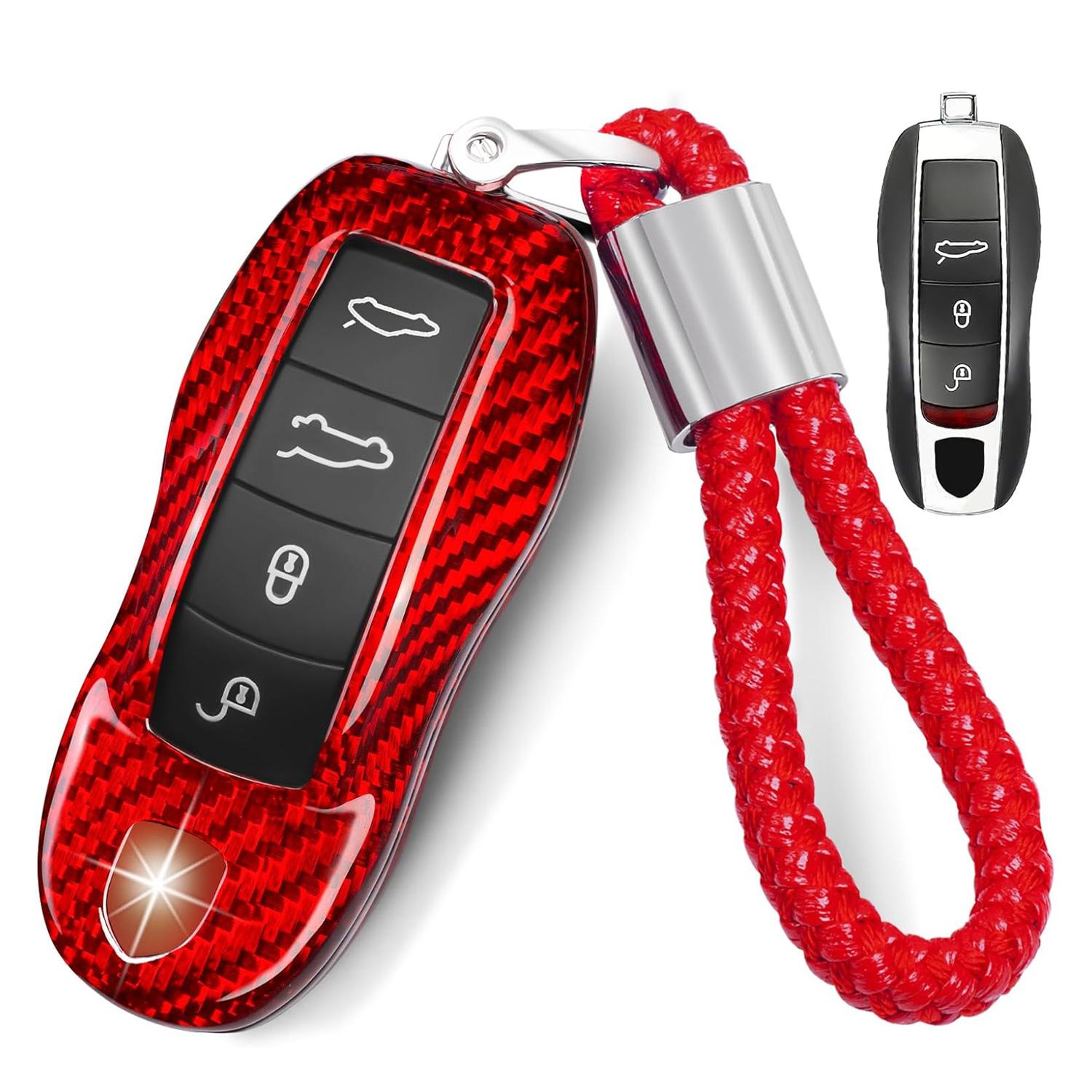 Real Carbon Fiber Key Fob Case Cover Protector for Porsche Cayenne Panamera Macan 718 911 918 Boxster Cayman Smart key Shell CN
Real Carbon Fiber Key Fob Case Cover Protector for Porsche Cayenne Panamera Macan 718 911 918 Boxster Cayman Smart key Shell CN