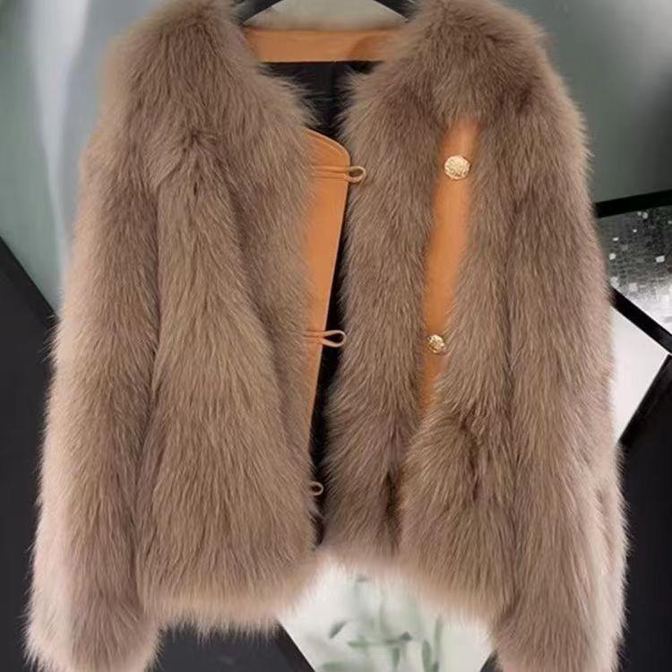 Осенне-зимняя новая высококлассная шуба на трех пуговицах, женская модная повседневная шуба из искусственного лисьего меха XL 130-72.5 kg какао
Осенне-зимняя новая высококлассная шуба на трех пуговицах, женская модная повседневная шуба из искусственного лисьего меха XL 130-72.5 kg какао