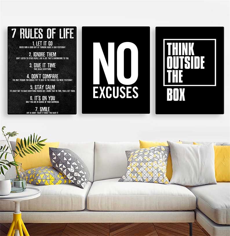 7 правил жизни Следите за своими мыслями Мотивационные плакаты и принты на стене Холст Картина Настенная картина для гостиной 
7 правил жизни Следите за своими мыслями Мотивационные плакаты и принты на стене Холст Картина Настенная картина для гостиной