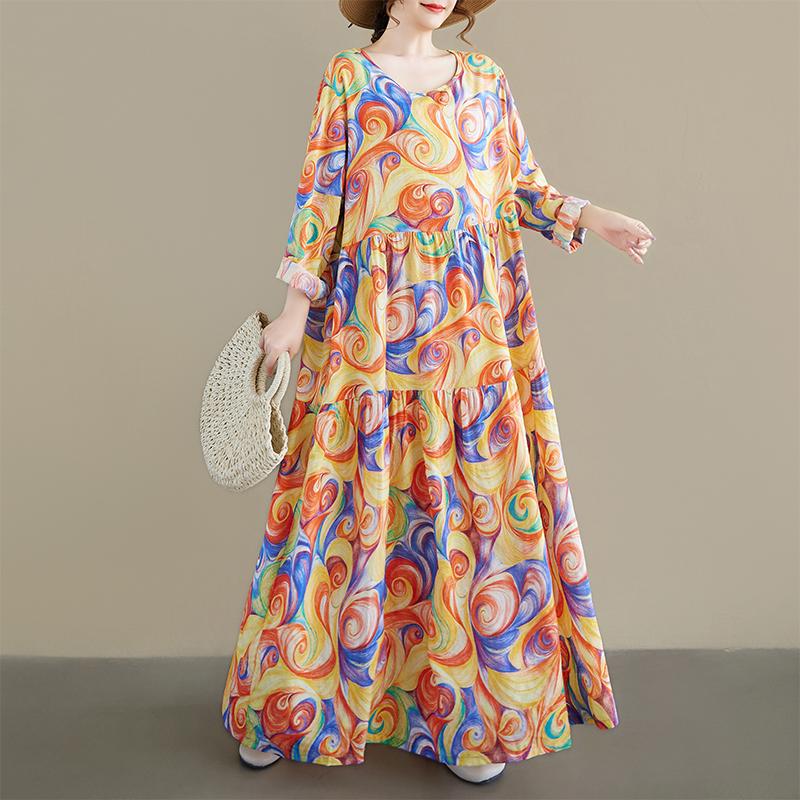 DIMANAF New 2026 Women Plus Size Spring Summer Beach Holiday Long Dress Lady Loose Oversize Maxi Floral Print Black one size помаранчевий
DIMANAF New 2026 Women Plus Size Spring Summer Beach Holiday Long Dress Lady Loose Oversize Maxi Floral Print Black one size помаранчевий