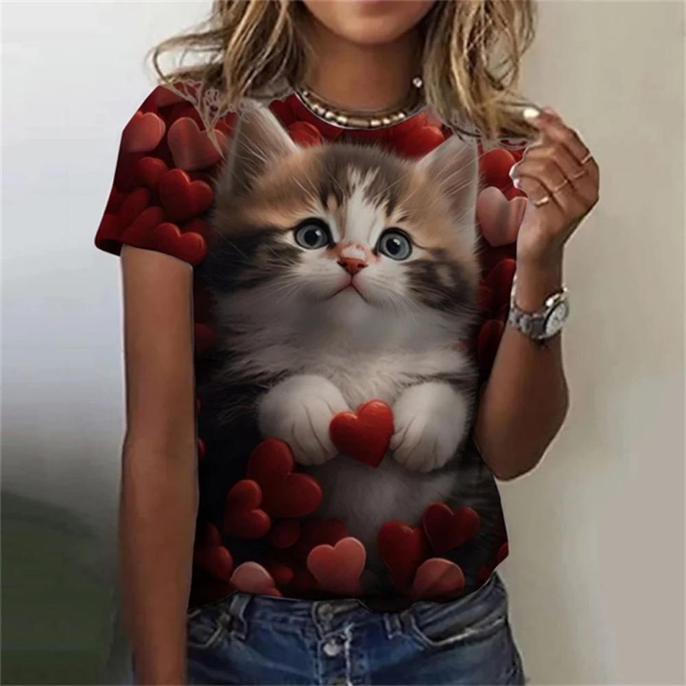 Модная женская футболка с 3D принтом Kawaii Cat Pattern, топ с короткими рукавами и круглым вырезом, летняя уличная повседневная уличная простая одежда S
Модная женская футболка с 3D принтом Kawaii Cat Pattern, топ с короткими рукавами и круглым вырезом, летняя уличная повседневная уличная простая одежда S