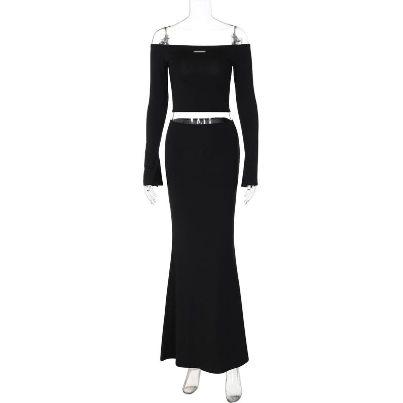 Женская одежда в западном стиле 2024 Осень Новинка Топ-бандо с длинным рукавом с открытыми плечами Юбка с высокой талией Комплект из двух предметов Black L
Женская одежда в западном стиле 2024 Осень Новинка Топ-бандо с длинным рукавом с открытыми плечами Юбка с высокой талией Комплект из двух предметов Black L