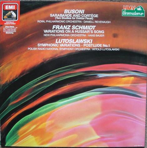 LP Record BUSONI FRANZ SCHMIDT LUTOSAWSKI Sarabande Cortege Variations On ED2911721 HIS MASTERS V 1987 UK Classical Used
LP Record BUSONI FRANZ SCHMIDT LUTOSAWSKI Sarabande Cortege Variations On ED2911721 HIS MASTERS V 1987 UK Classical Used