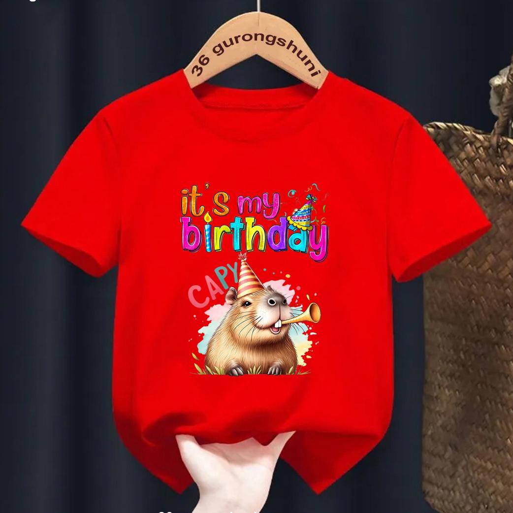Футболка с принтом «Акварель, это мой день рождения» с изображением капибары для девочек/мальчиков, забавный подарок на день рождения, детская одежда, футболка Harajuku Kawaii для студентов 3T(100cm)
Футболка с принтом «Акварель, это мой день рождения» с изображением капибары для девочек/мальчиков, забавный подарок на день рождения, детская одежда, футболка Harajuku Kawaii для студентов 3T(100cm)
