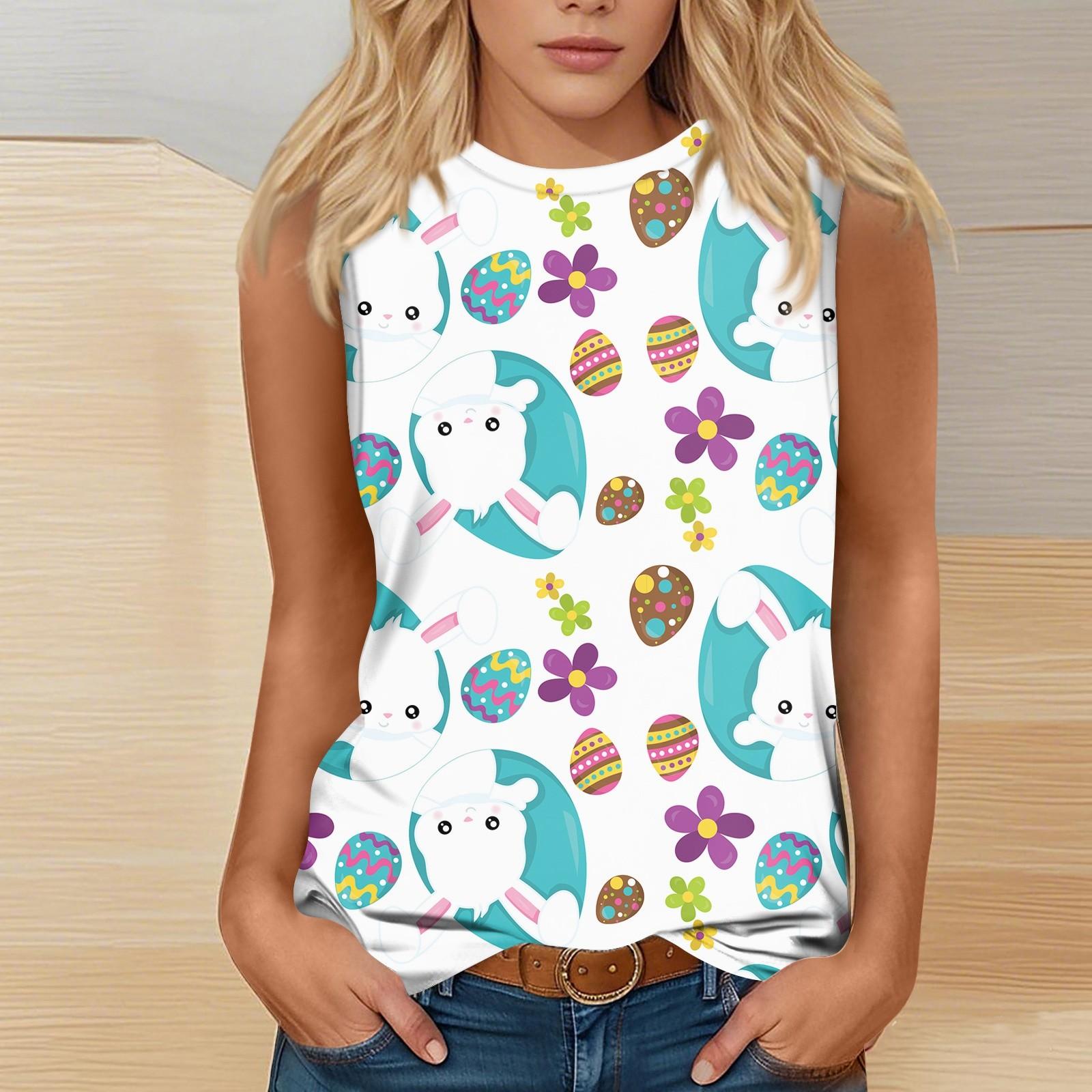 Женская мода повседневная пасхальная футболка с круглым вырезом без рукавов S
Женская мода повседневная пасхальная футболка с круглым вырезом без рукавов S