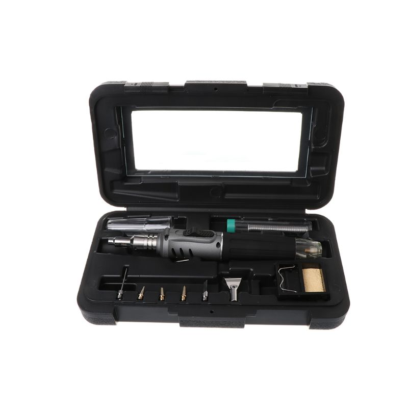 10-In-1 Gas Soldering Iron Case Set Multifunction HS-1115K Butane Lighter Spray Gun Set Welding Equipment срібний
10-In-1 Gas Soldering Iron Case Set Multifunction HS-1115K Butane Lighter Spray Gun Set Welding Equipment срібний
