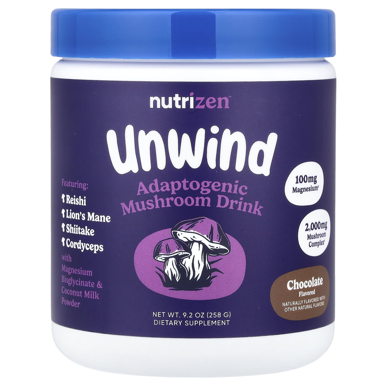 Nutricost, NutriZen™ Unwind, Adaptogen Mushroom Drink, Chocolate, 9.2 oz (258 g)
Nutricost, NutriZen™ Unwind, Adaptogen Mushroom Drink, Chocolate, 9.2 oz (258 g)