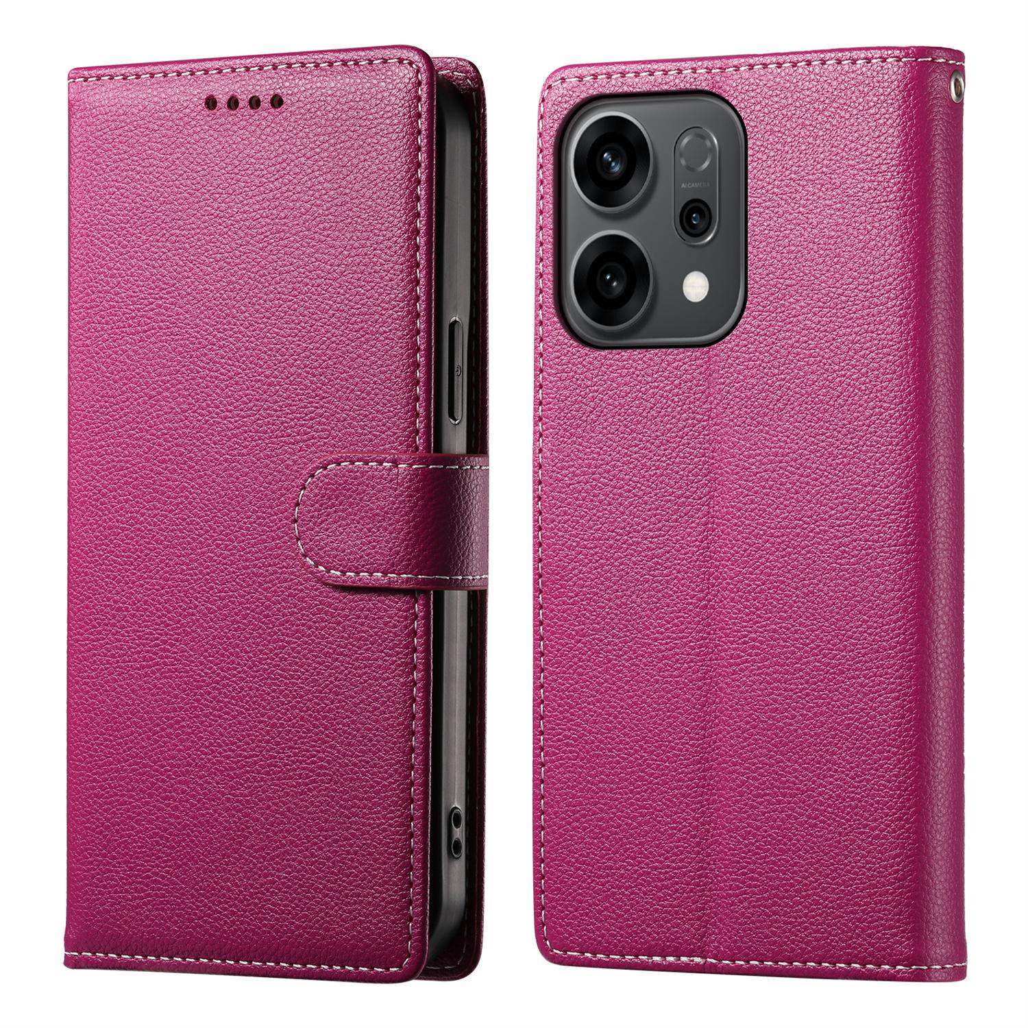 For Oppo Reno14 F 5G Case Magnetic Snap Litchi Texture Leather Wallet Phone Cover with Wrist Strap Rose
For Oppo Reno14 F 5G Case Magnetic Snap Litchi Texture Leather Wallet Phone Cover with Wrist Strap Rose