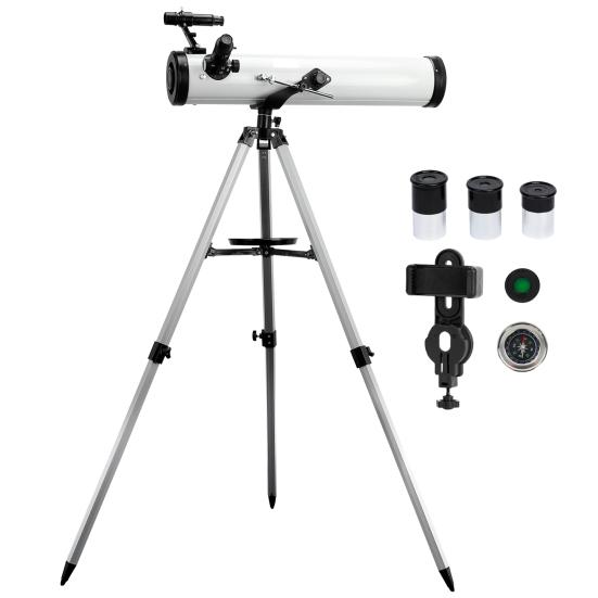 Telescope Large Aperture High Magnification Multifunction 76mm/700mm Monocular Astronomy Telescope with Tripod Finder белый
Telescope Large Aperture High Magnification Multifunction 76mm/700mm Monocular Astronomy Telescope with Tripod Finder белый