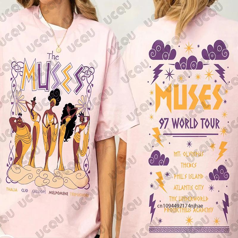 Vintage Hercules The Muses 97 World Tour Print Cotton Women Tshirt Summer Short Sleeve Tees Casual Oversized Unisex Tops S
Vintage Hercules The Muses 97 World Tour Print Cotton Women Tshirt Summer Short Sleeve Tees Casual Oversized Unisex Tops S
