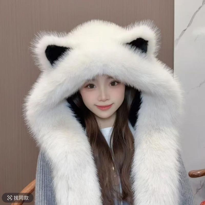 Шапка с лисьими ушками из утолщенного плюша, женский шарф с перчатками, интегрированный сезон, защита шеи от холода и тепла, показывает маленькое лицо
Шапка с лисьими ушками из утолщенного плюша, женский шарф с перчатками, интегрированный сезон, защита шеи от холода и тепла, показывает маленькое лицо