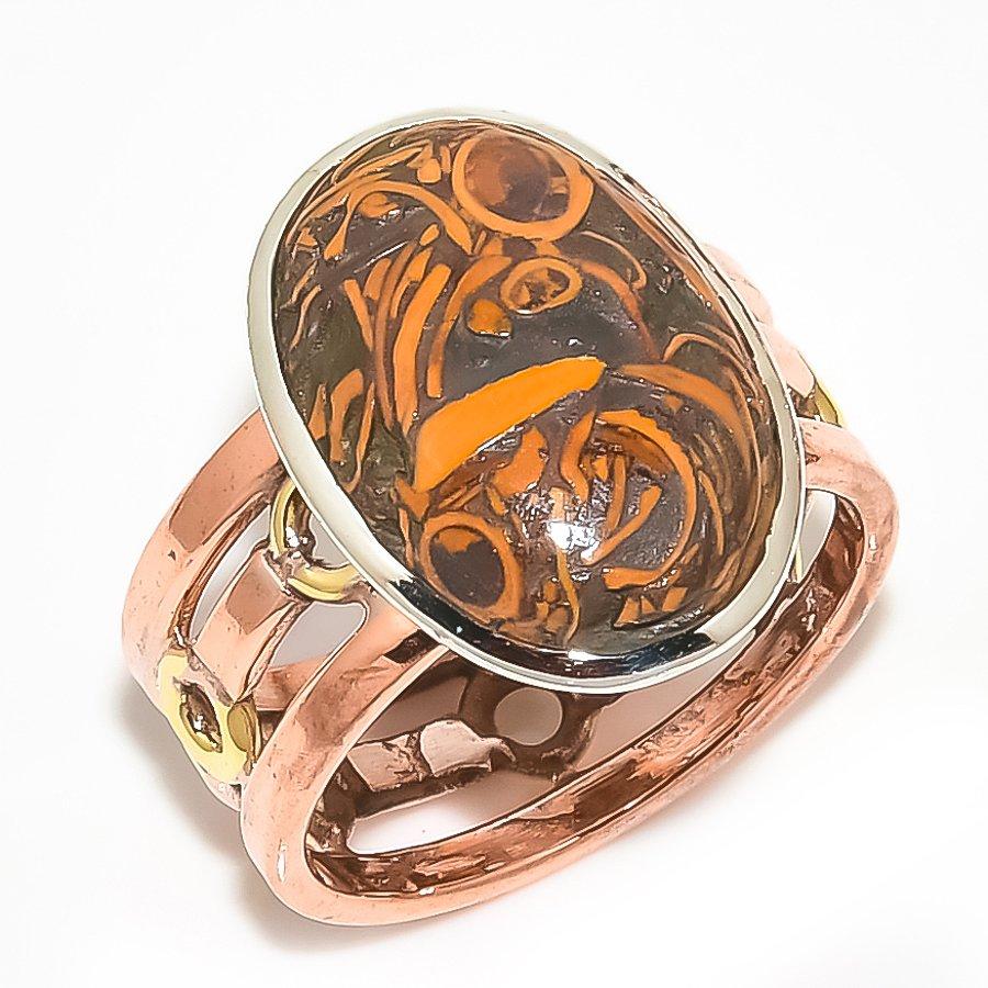Natural Maryam Jasper Gemstone Two Tone 925 Solid Silver Jewelry Ring S.9.5 I6p62
Natural Maryam Jasper Gemstone Two Tone 925 Solid Silver Jewelry Ring S.9.5 I6p62