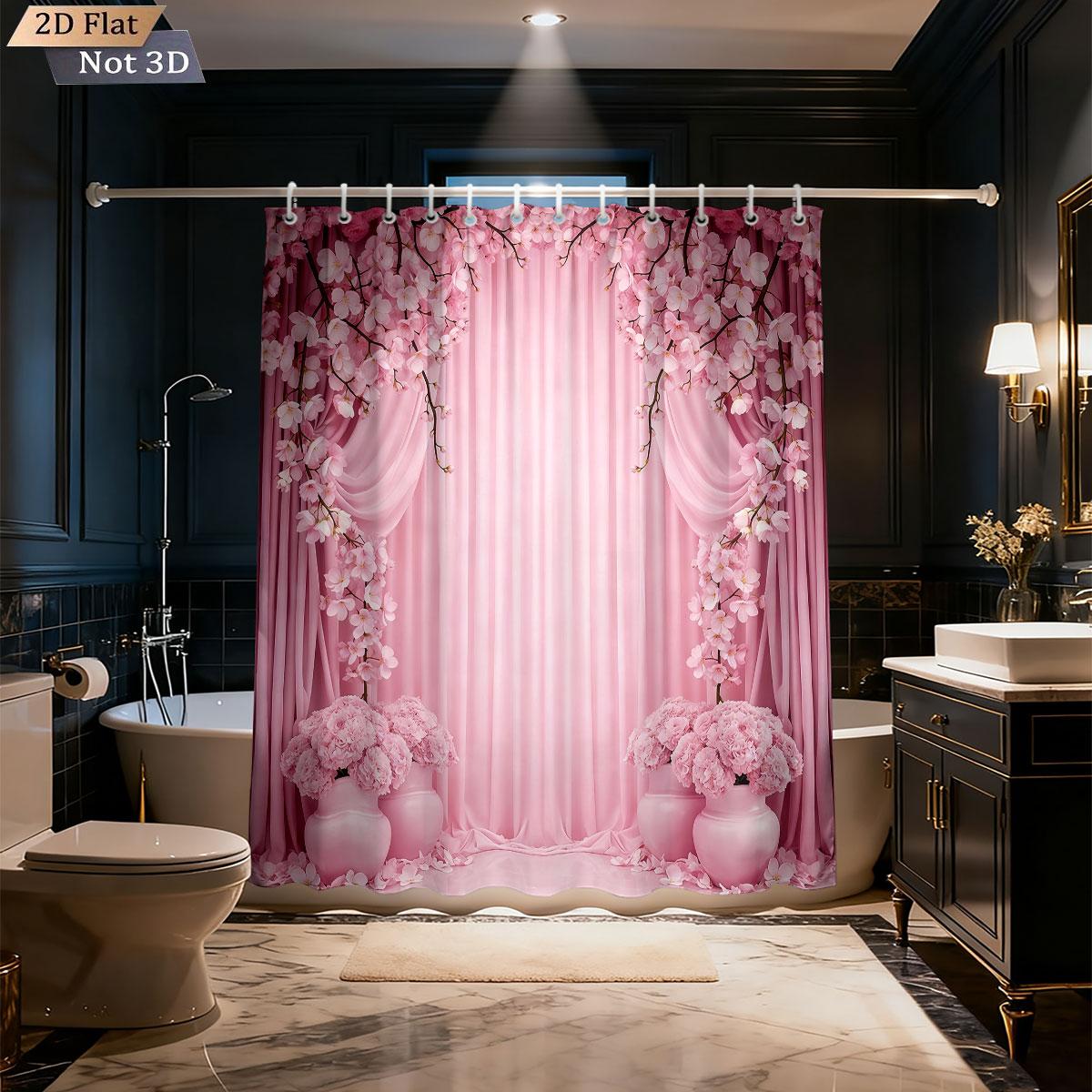 1Pc Pink Beautiful Floral Curtain Print Waterproof Partition Privacy Shower Curtain With 12 Hooks Multiple Sizes Easy To Install W60H190(CM)-1 Pcs
1Pc Pink Beautiful Floral Curtain Print Waterproof Partition Privacy Shower Curtain With 12 Hooks Multiple Sizes Easy To Install W60H190(CM)-1 Pcs