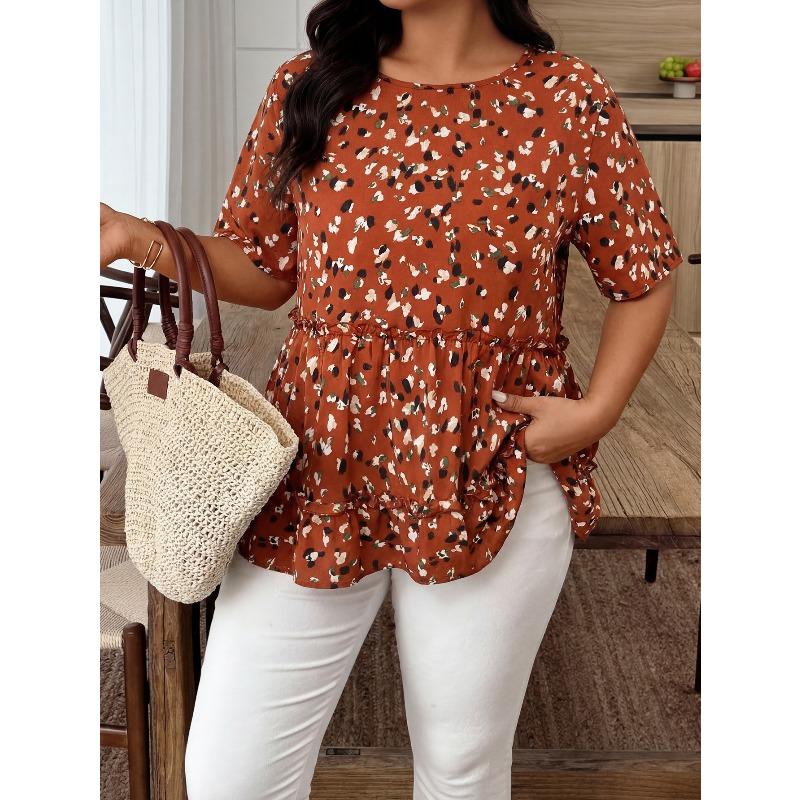 Women s Large-size Floral Blouse - Large Size Makes You Look Slimmer. Short Sleeves, Loose Fit, Covers The Body and Has A Round Neckline. 4XL помаранчевий
Women s Large-size Floral Blouse - Large Size Makes You Look Slimmer. Short Sleeves, Loose Fit, Covers The Body and Has A Round Neckline. 4XL помаранчевий