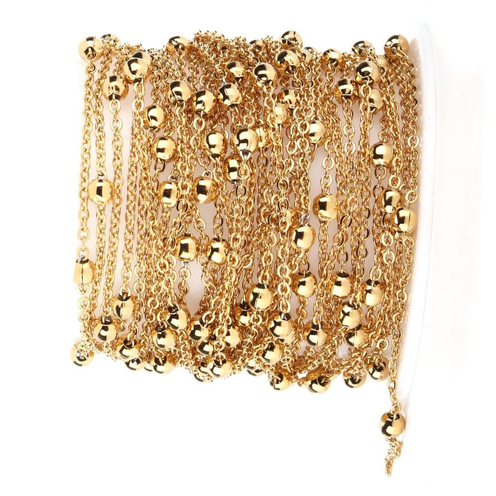 2mm Width DIY Metal Bead Chain Gold Stainless Golden Chain Spool Bulk Jewelry Chain DIY Craft
2mm Width DIY Metal Bead Chain Gold Stainless Golden Chain Spool Bulk Jewelry Chain DIY Craft