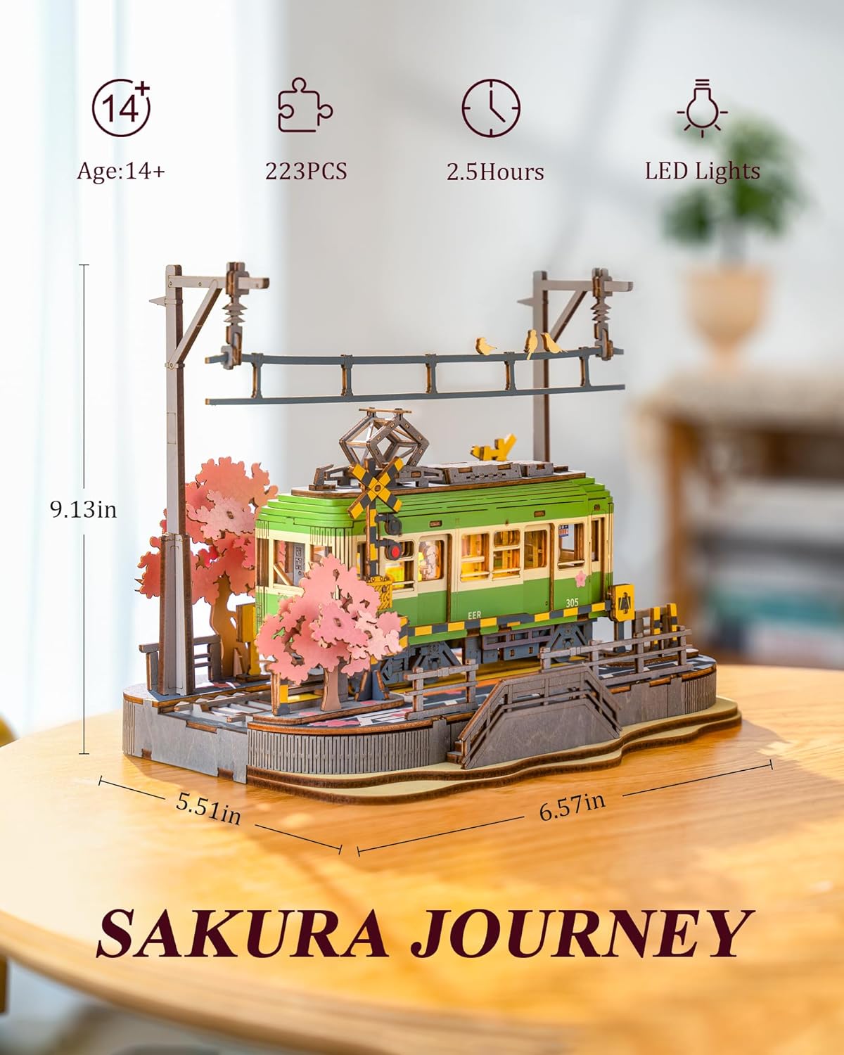 Robotime 3D Puzzles Sakura Journey DIY Model Building Toy with LED Light Wooden Craft Kits Tram Hobby for Kids Brain Teaser Gift
Robotime 3D Puzzles Sakura Journey DIY Model Building Toy with LED Light Wooden Craft Kits Tram Hobby for Kids Brain Teaser Gift