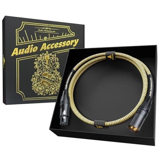 AA AUDIO ACCESSORY Gold Series Handmade XLR Cable 1m 19AWG OFC Star Quad Construction Kevlar Reinforced Nylon Braided Shield OFC Braid Aluminum High
AA AUDIO ACCESSORY Gold Series Handmade XLR Cable 1m 19AWG OFC Star Quad Construction Kevlar Reinforced Nylon Braided Shield OFC Braid Aluminum High