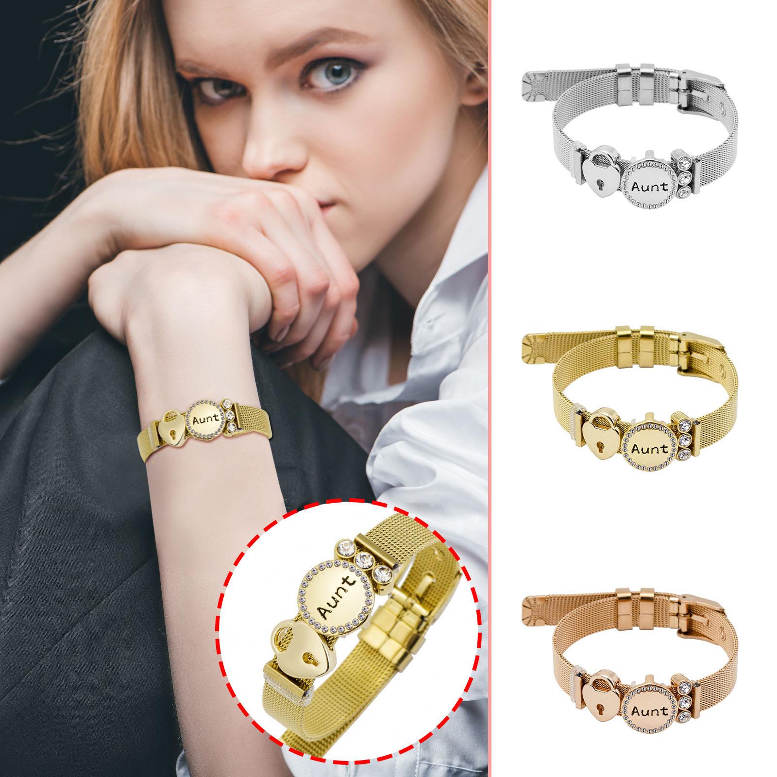 Памятный круглый браслет из нержавеющей стали, браслет с буквами, подарок тете
Памятный круглый браслет из нержавеющей стали, браслет с буквами, подарок тете