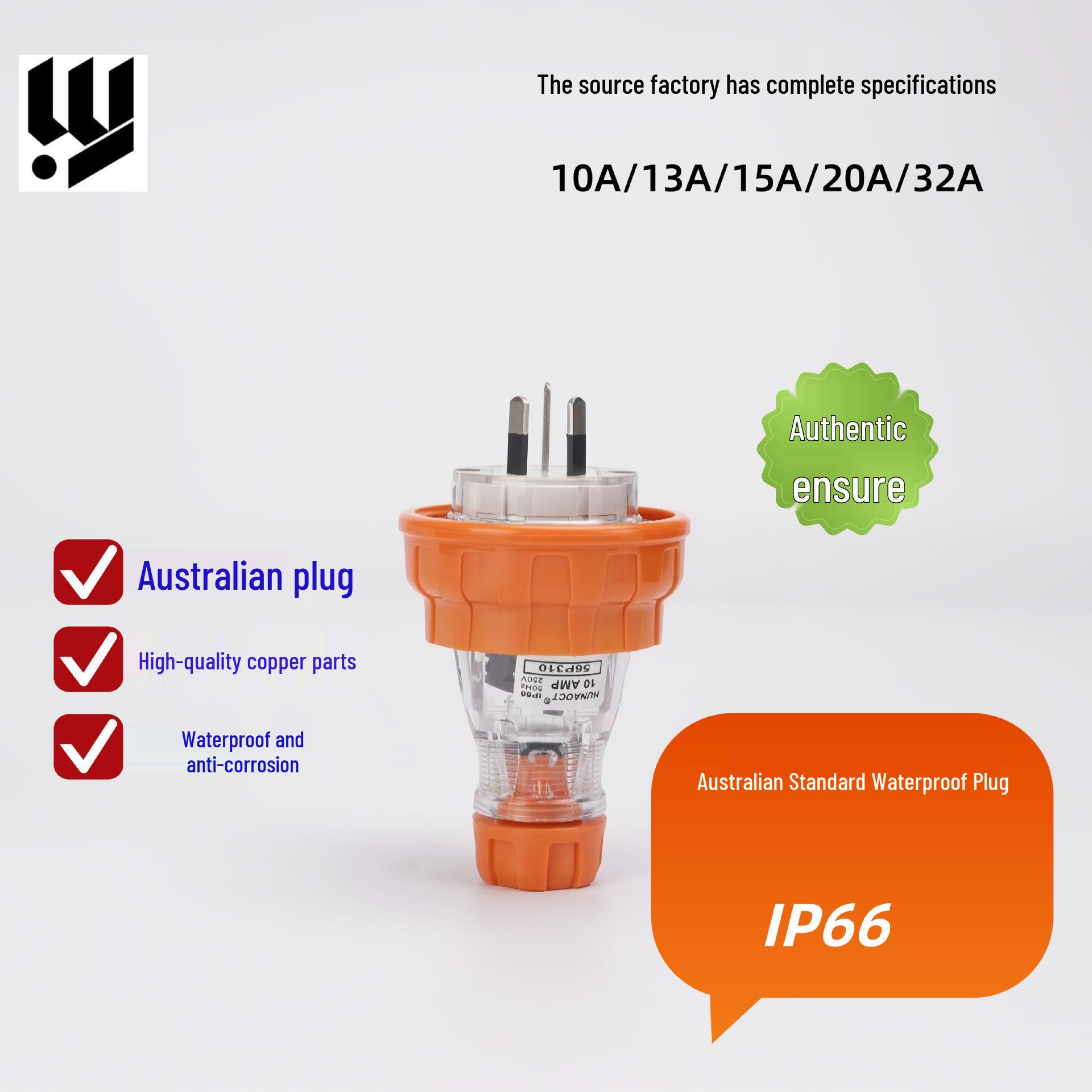 Outdoor Waterproof IP66 3-Pin 15A Power Plug - Australian/New Zealand Standard 56P315
Outdoor Waterproof IP66 3-Pin 15A Power Plug - Australian/New Zealand Standard 56P315