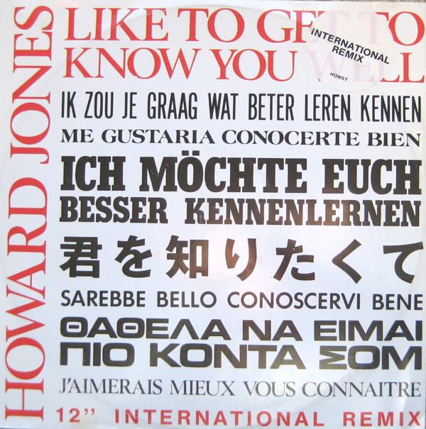 12inch Record HOWARD JONES Like To Get To Know You Well Inter HOW5T WEA 1984 UK Rock Used
12inch Record HOWARD JONES Like To Get To Know You Well Inter HOW5T WEA 1984 UK Rock Used