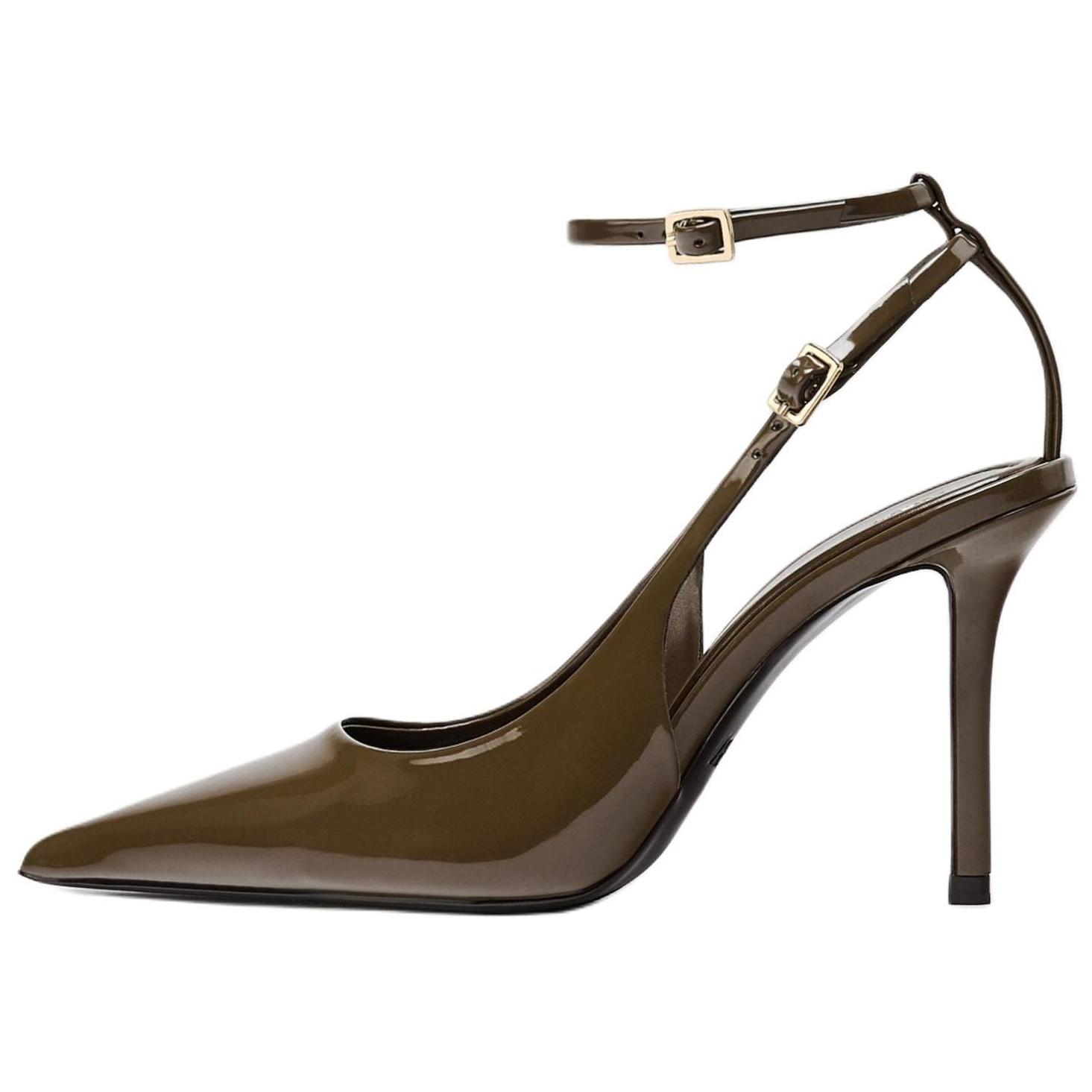 Zara Элегантные туфли-стилетто с открытой пяткой и эффектом лакированной кожи, 10 см, женские, хаки-зеленый, 12232510032 37
Zara Элегантные туфли-стилетто с открытой пяткой и эффектом лакированной кожи, 10 см, женские, хаки-зеленый, 12232510032 37